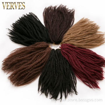 Afro Kinky Braiding Hair 18 inch 30 strands/pack Natural black ombre Synthetic Crochet Marly Braids Hair extensions